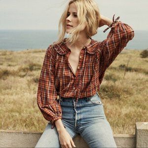 Doen Autumn Plaid Billie Top xs